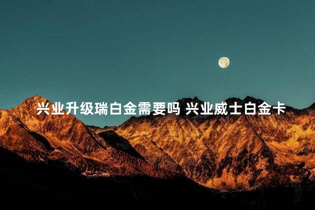 兴业升级瑞白金需要吗 兴业威士白金卡年费